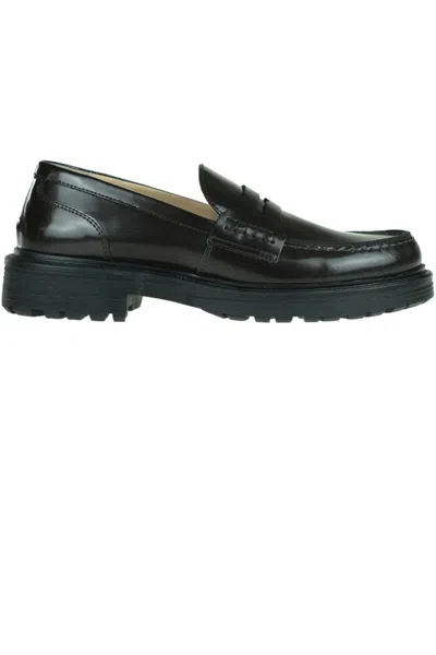 SEMICOUTURE BRUSHED LEATHER MOCASSINS