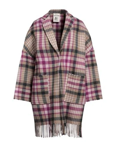 SEMICOUTURE SEMICOUTURE WOMAN COAT MAUVE SIZE M WOOL, POLYAMIDE