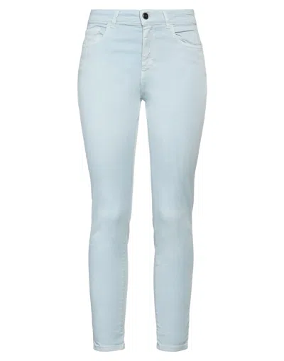 SEMICOUTURE SEMICOUTURE WOMAN JEANS SKY BLUE SIZE 28 COTTON, POLYESTER, ELASTANE