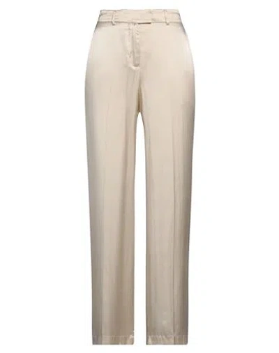 SEMICOUTURE SEMICOUTURE WOMAN PANTS BEIGE SIZE 6 ACETATE, SILK