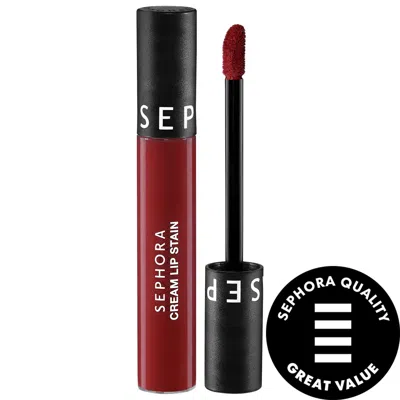 SEPHORA COLLECTION CREAM LIP STAIN 10HR LIQUID LIPSTICK 130 NAUGHTY BURGUNDY 0.16 OZ. / 5 ML