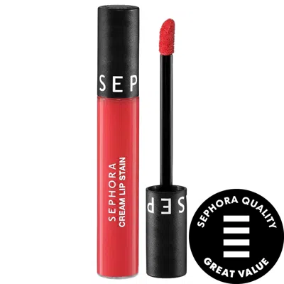 SEPHORA COLLECTION CREAM LIP STAIN 10HR LIQUID LIPSTICK 132 ACID CORAL 0.16 OZ. / 5 ML