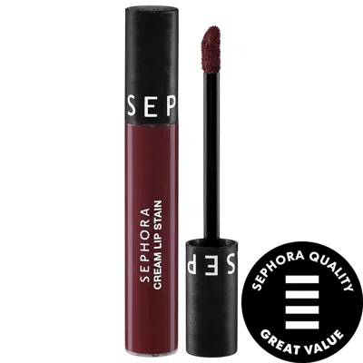 SEPHORA COLLECTION CREAM LIP STAIN 10HR LIQUID LIPSTICK 134 PLUM MADNESS 0.16 OZ. / 5 ML