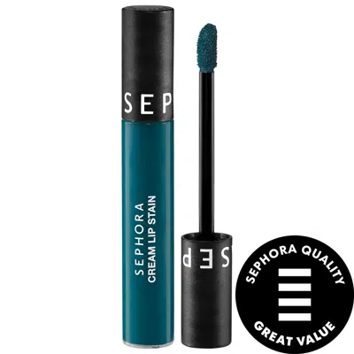 SEPHORA COLLECTION CREAM LIP STAIN 10HR LIQUID LIPSTICK 142 FUNKY PEACOCK 0.16 OZ. / 5 ML