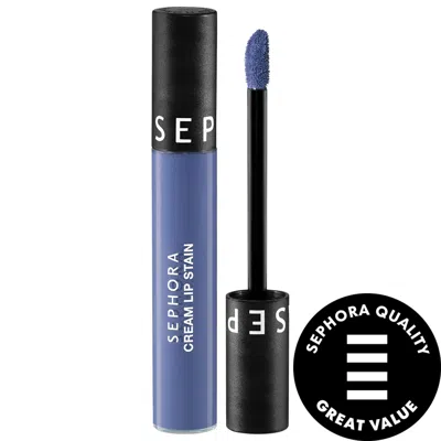 SEPHORA COLLECTION CREAM LIP STAIN 10HR LIQUID LIPSTICK 143 VERY BLUE 0.16 OZ. / 5 ML
