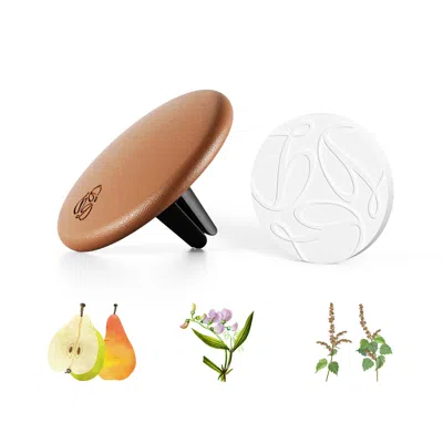SEREE BROWN FREESIA CAMEL LAMBSKIN CAR DIFFUSER & INSERT