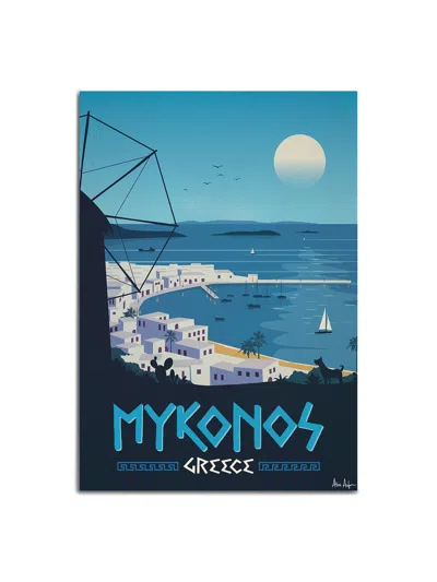 SERGEANT PAPER ALEX ASFOUR MYKONOS TRAVEL POSTER, SIZE A5