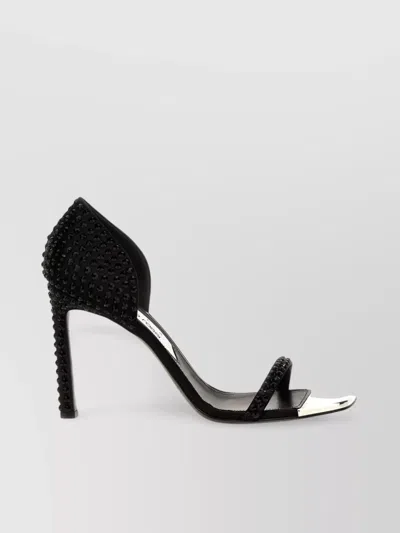 SERGIO ROSSI AREA DAGGER SQUARE TOE EMBELLISHED SANDALS
