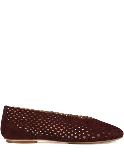 SERGIO ROSSI LEATHER BALLET FLATS