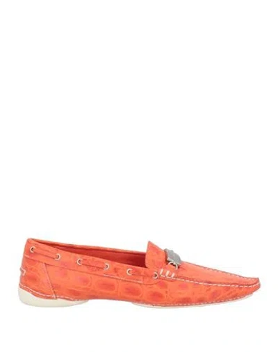 SERGIO ROSSI SERGIO ROSSI WOMAN LOAFERS ORANGE SIZE 8 LEATHER