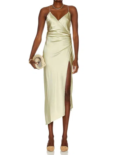 SER.O.YA EMMA MIDI SILK DRESS IN SAGE