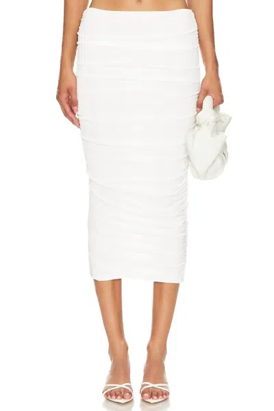 SER.O.YA JULIA MIDI SKIRT IN WHITE