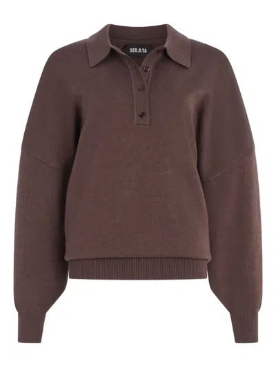 SER.O.YA VESPEN BALLOON-SLEEVE POLO SHIRT