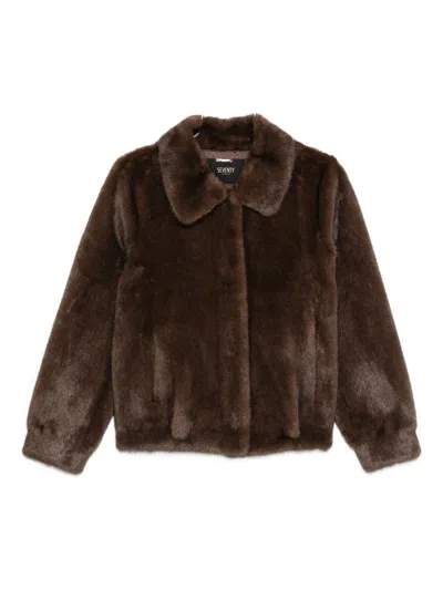 SEVENTY NOTCHED-COLLAR FAUX-FUR JACKET