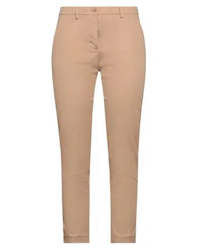 SEVENTY SERGIO TEGON SEVENTY VENEZIA WOMAN PANTS SAND SIZE 12 COTTON, ELASTANE