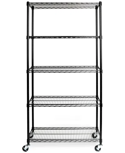 SEVILLE CLASSICS ULTRADURABLE COMMERCIAL-GRADE 5-TIER NSF WIRE SHELVING WITH WHEELS