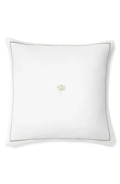 SFERRA SFERRA GINKGO EMBROIDERED LINEN ACCENT PILLOW