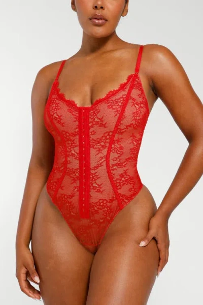 SHAPELLX SHAPELLX LACE GLAMOUR FLAWLESS FIT THONG BODYSUIT