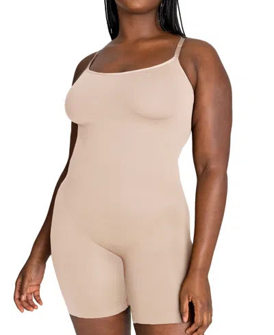 SHAPERMINT ESSENTIALS WOMEN'S SCOOP NECK MID-THIGH BODYSUIT 95002
