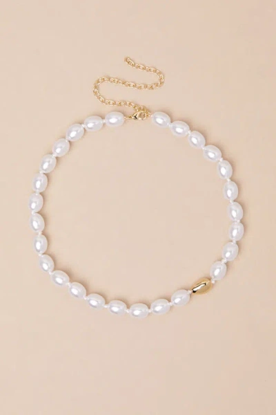 SHASHI PERCI 14KT GOLD PEARL NECKLACE