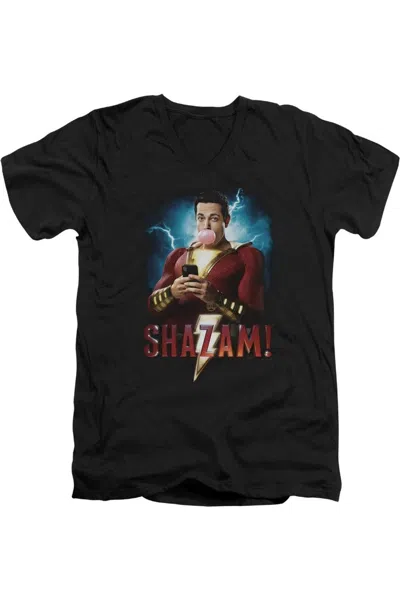 SHAZAM MOVIE BLOWING UP SHORT SLEEVE ADULT V NECK PREMIUM COTTON TEE / T-SHIRT