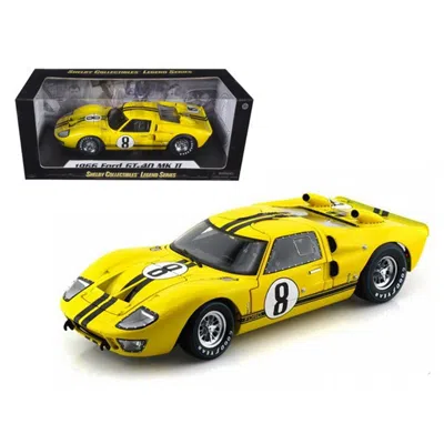 SHELBY COLLECTIBLES 1966 FORD GT-40 MK 2 YELLOW NO.8 1-18 DIECAST CAR MODEL