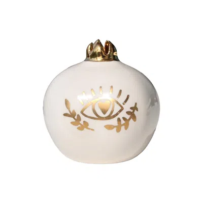 SHERIE BOUTIK GOLDEN EYE HEART POMEGRANATE DECORATION