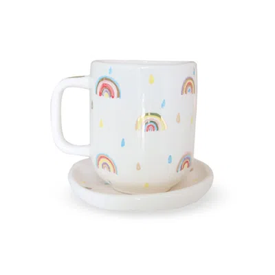 SHERIE BOUTIK MINI RAINBOW CERAMIC MUG & SAUCER