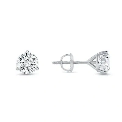SHINE BRITE WITH A DIAMOND 1.75 CT ROUND CUT EARRINGS STUDS SOLID 18K WHITE GOLD SCREW BACK MARTINI