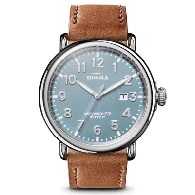 SHINOLA SHINOLA THE RUNWELL 47MM LIGHT BLUE DIAL WATCH S0120183144