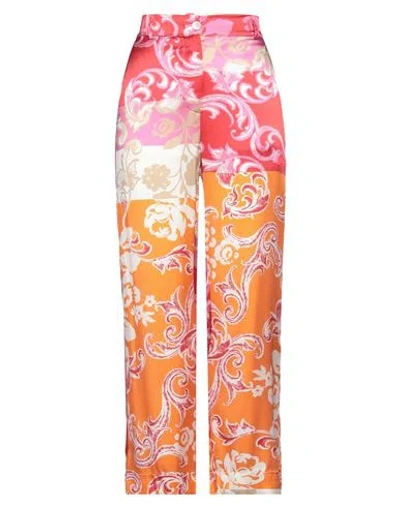 SHIRTAPORTER SHIRTAPORTER WOMAN PANTS RED SIZE 10 SILK, ELASTANE