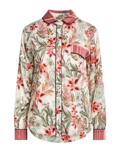 SHIRTAPORTER SHIRTAPORTER WOMAN SHIRT BEIGE SIZE 8 VISCOSE, ELASTANE