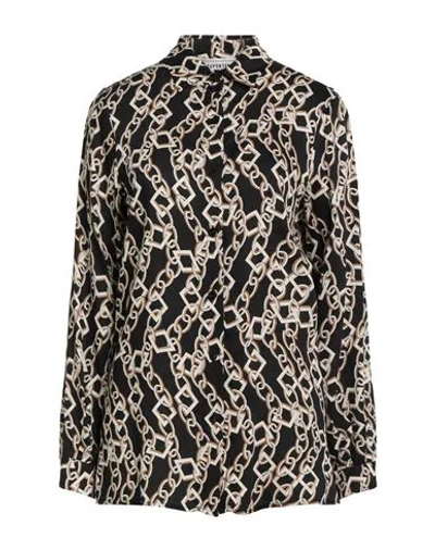 SHIRTAPORTER SHIRTAPORTER WOMAN SHIRT BLACK SIZE 10 VISCOSE