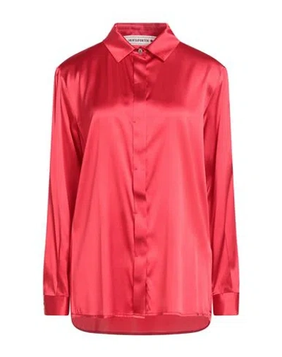 SHIRTAPORTER SHIRTAPORTER WOMAN SHIRT RED SIZE 10 SILK, ELASTANE