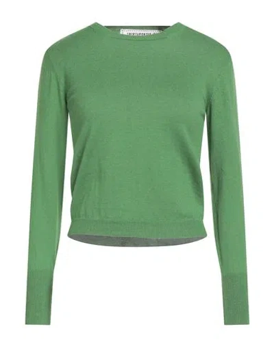 SHIRTAPORTER SHIRTAPORTER WOMAN SWEATER GREEN SIZE 8 COTTON