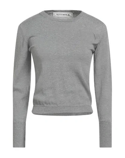 SHIRTAPORTER SHIRTAPORTER WOMAN SWEATER GREY SIZE 8 COTTON