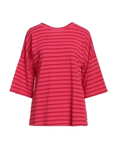 SHIRTAPORTER SHIRTAPORTER WOMAN T-SHIRT FUCHSIA SIZE L VISCOSE, POLYESTER, ELASTANE