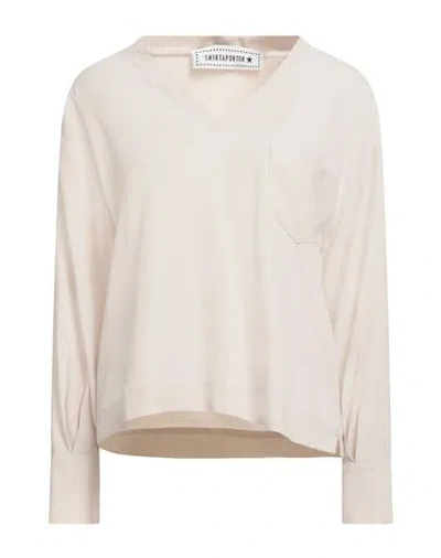 SHIRTAPORTER SHIRTAPORTER WOMAN TOP BEIGE SIZE 8 ACETATE, SILK