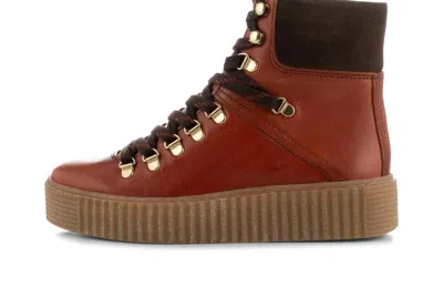 SHOE THE BEAR AGDA ANKLE BOOT IN RED BROWN