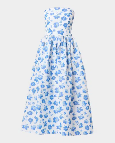 SHOSHANNA DANA STRAPLESS FLORAL-PRINT MAXI DRESS