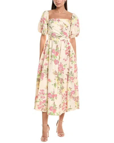 SHOSHANNA SHOSHANNA ZARAH LINEN-BLEND MIDI DRESS