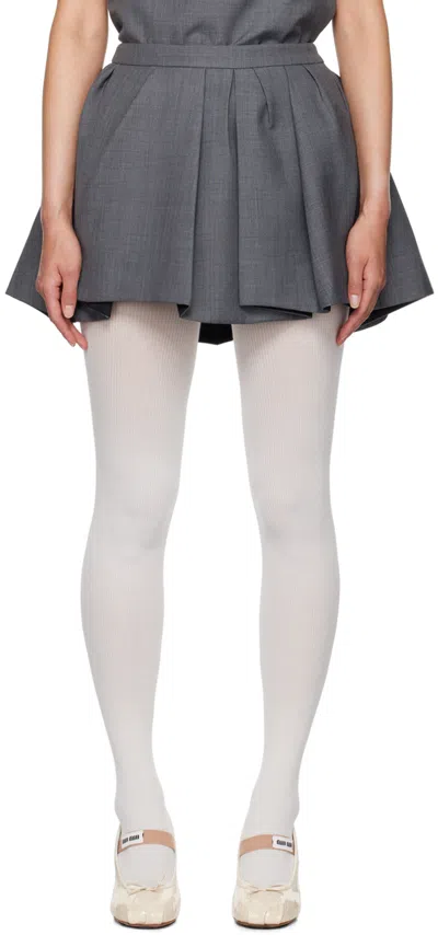 SHUSHU-TONG GRAY PLEATED MINISKIRT