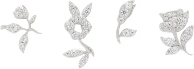 SHUSHU-TONG SILVER YVMIN EDITION ZICRON FLORAL GEMSTONE EARRING SET