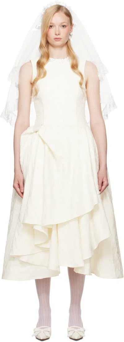 SHUSHU-TONG SSENSE EXCLUSIVE BRIDAL CAPSULE IRREGULAR HEM MIDI DRESS