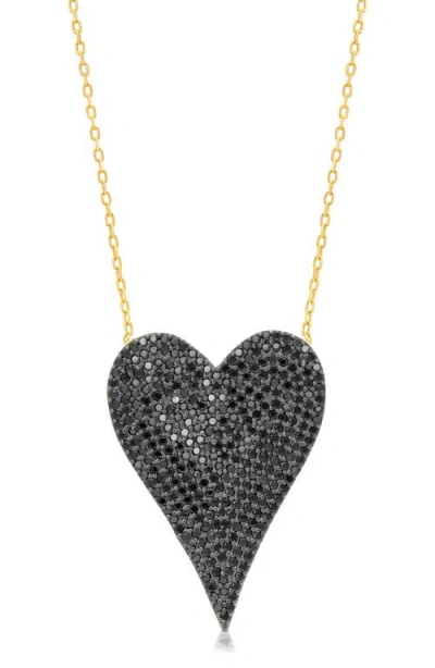 SHYMI SHYMI JUMBO PAVÉ HEART PENDANT NECKLACE