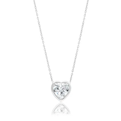 SHYMI WOMEN'S BEZEL-SET SOLITAIRE NECKLACE - HEART SILVER