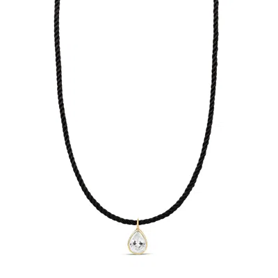 SHYMI WOMEN'S CORD NECKLACE WITH FANCY SHAPE - GOLD PEAR