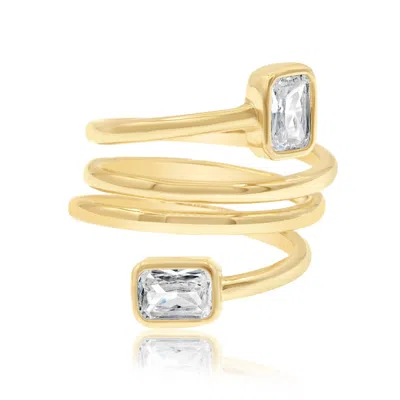 SHYMI WOMEN'S EMERALD SPIRAL STATEMENT RING - GOLD