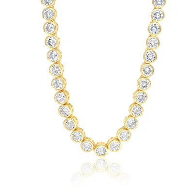 SHYMI WOMEN'S FIVE MM BEZEL-SET CLASSIC ROUND TENNIS NECKLACE - GOLD