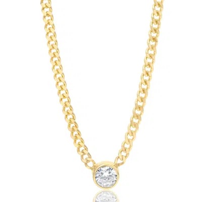 SHYMI WOMEN'S GOLD FANCY SHAPE ON A CURB CHAIN - ROUND